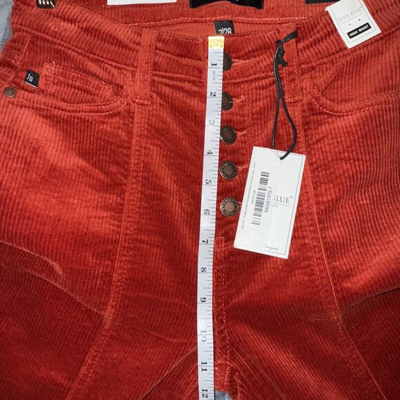 Judy Blue Corduroy Pants 7/28 Rust Ankle Straight High Waist NWT Preppy Boho - Picture 8 of 9